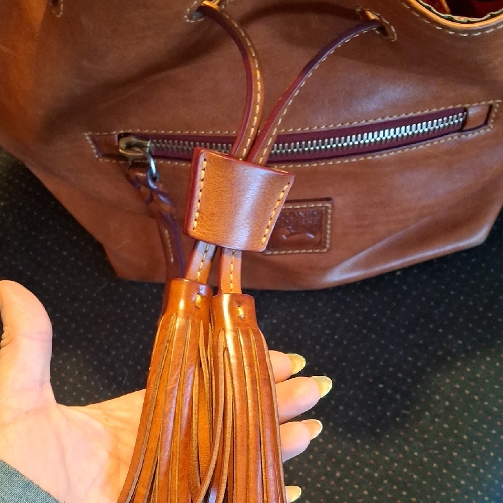 Dooney & Bourke Tan Leather Shoulder Bag - Picture 6 of 17